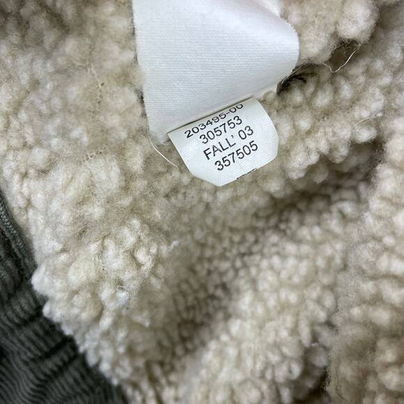 Vintage Gap Y2K 2003 Olive Green Corduroy Sherpa Lined Trucker Jacket mens L - Picture 11 of 14